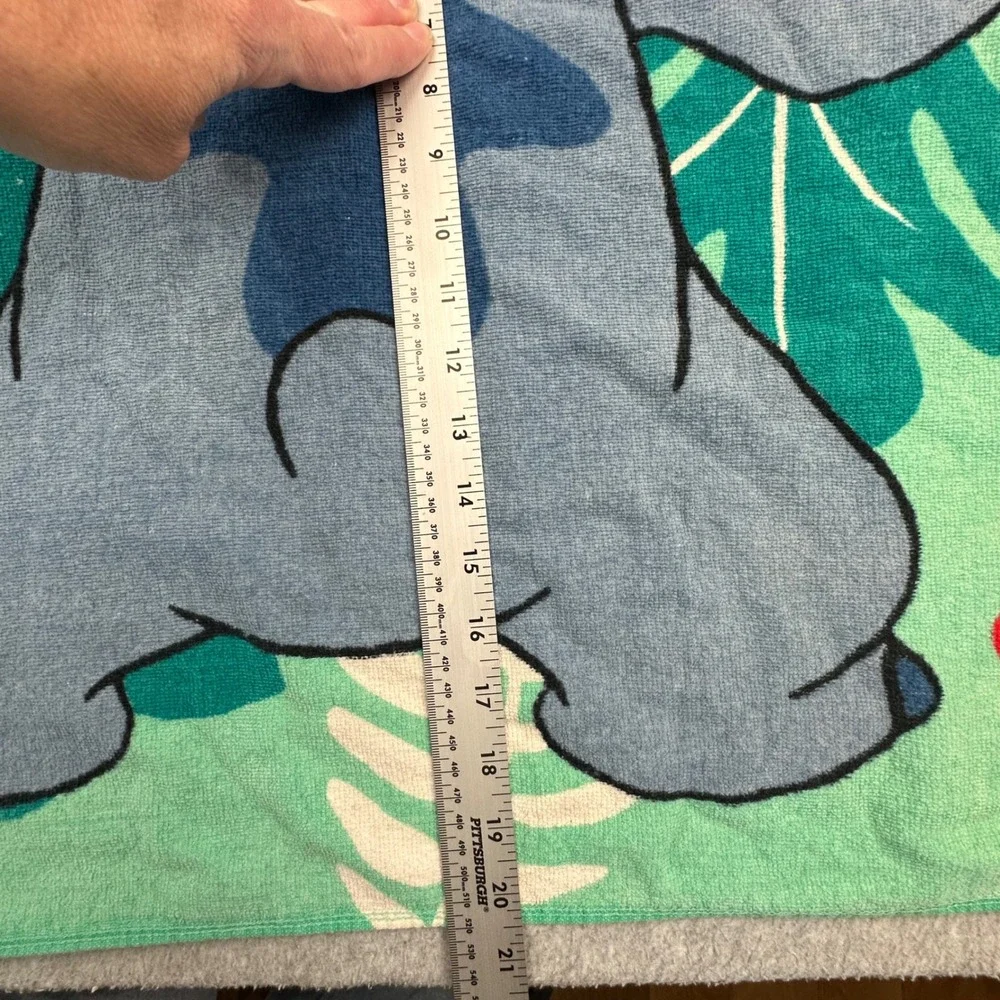 Disney Lilo & Stitch Hooded Beach Bath Towel Kids‎ Blue Green Tropical Hibiscus